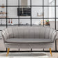 30.7"H Scandinavian Velvet/ Faux Leather Armless Curved Loveseat Sofa Clearhalo 'furn' 'furn_sofas' 'Furniture' 'furniture_sofas' 'kitchen' 'kitchen_sofas' 'Living Room Furniture' 'Sofa' 'sofas' 1200x1200_6d96787a-601f-4e32-8623-5ad05b9a1eef