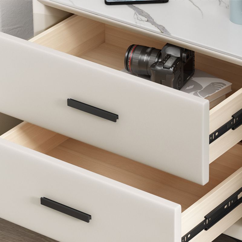 Tavolo da notte di pietra mobile contemporaneo con 2 cassetti