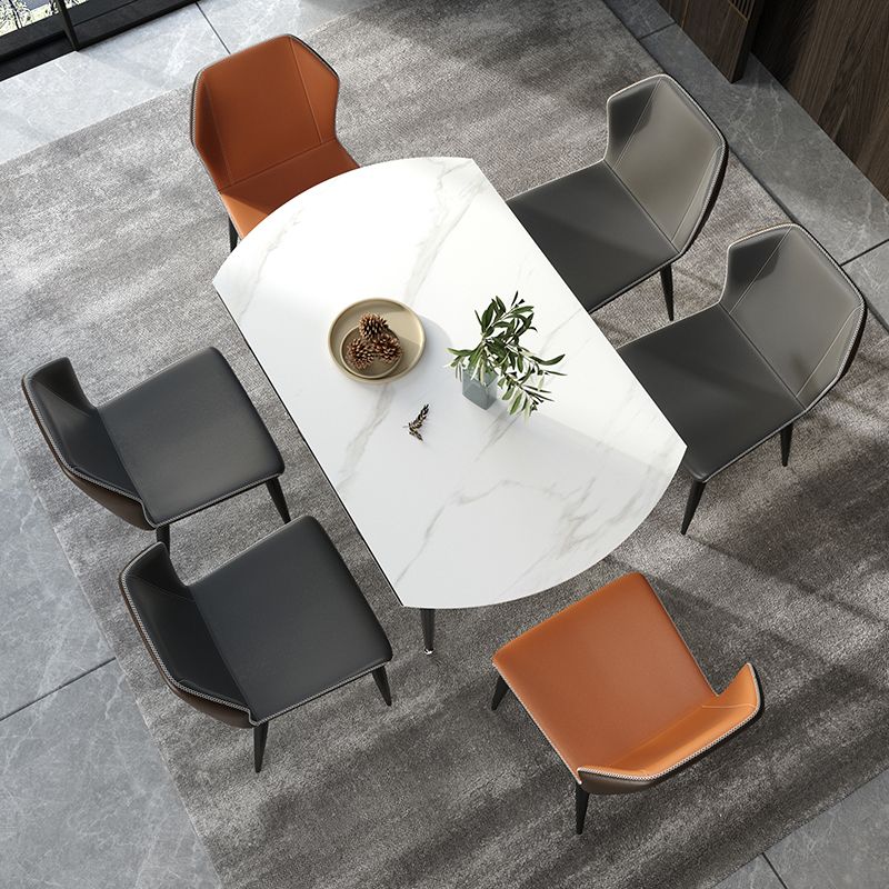 Simplicity Round Dining Table Sintered Stone Table with 4 Black Legs for Dining Room Clearhalo ' dining_table' 'Dining Tables & Seating' 'Dining Tables' 'furn' 'furn_dining_table' 'Furniture' 'furniture_dining_table' 'Kitchen & Dining Furniture' 'kitchen&dining_furn' 'kitchen' 'kitchen_dining_table' 1200x1200_6d97b0fe-6d0e-4eca-af61-181f11972c41