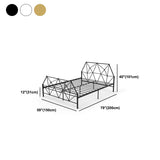 Fiame letto di ferro contemporaneo da 39,76 "H-griglie a grigio a filo aperto