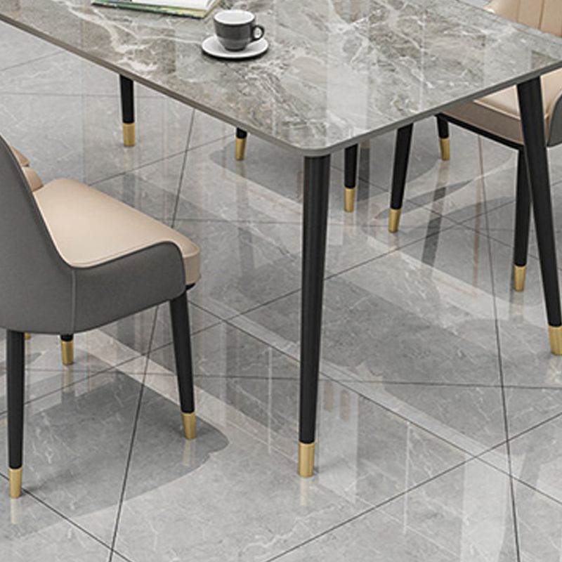 Slate and Metal Table Glam Style Rectangular Dining Table for Home Dining Room Clearhalo 'Dining Tables & Seating' 'Dining Tables' 'dining_table' 'furn' 'furn_dining_table' 'Furniture' 'Kitchen & Dining Furniture' 1200x1200_6d9aa938-ee46-4a76-9a57-62a1953df5b9