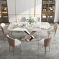 Set da pranzo moderno in metallo Set tavolo da pranzo rettangolare da 1/2/5/7 pezzi