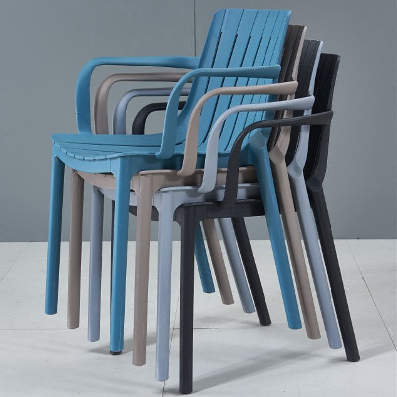 Modern Plastic Indoor-Outdoor Chairs Slat Back Arm Chair for Restaurant Clearhalo ' kitchen&dining_furn' 'Dining Chairs' 'Dining Tables & Seating' 'dining_chair' 'furn' 'furn_dining_chair' 'Furniture' 'furniture_dining_chair' 'Kitchen & Dining Furniture' 'kitchen' 1200x1200_6d9b32c4-ec3f-407d-aa5c-38890ed7582c