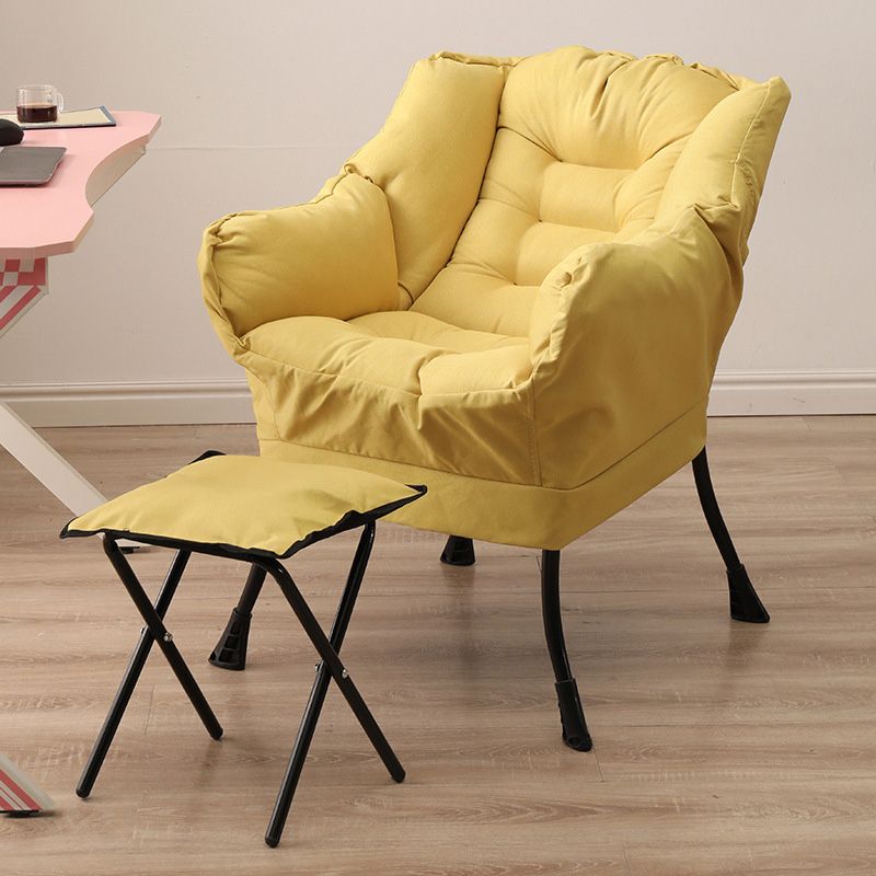 29.52"W*27.55"D Cotton Blend Arm Chair with Basic Four Black Legs Clearhalo 'Accent Chairs' 'accent_chairs' 'Chairs & Seating' 'furn' 'furn_accent_chairs' 'Furniture' 'Living Room Furniture' 1200x1200_6d9b36f3-9cdf-46af-ac80-55589579f12a