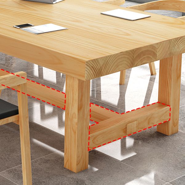Modern Rectangle Office Table Solid Wood Trestle Base Meeting Desk Clearhalo 'furn' 'furn_office_desk' 'Furniture' 'Office Desks' 'Office Furniture' 'office_desk' 1200x1200_6d9cfc13-88f4-4c3d-bd91-716926e0d47c