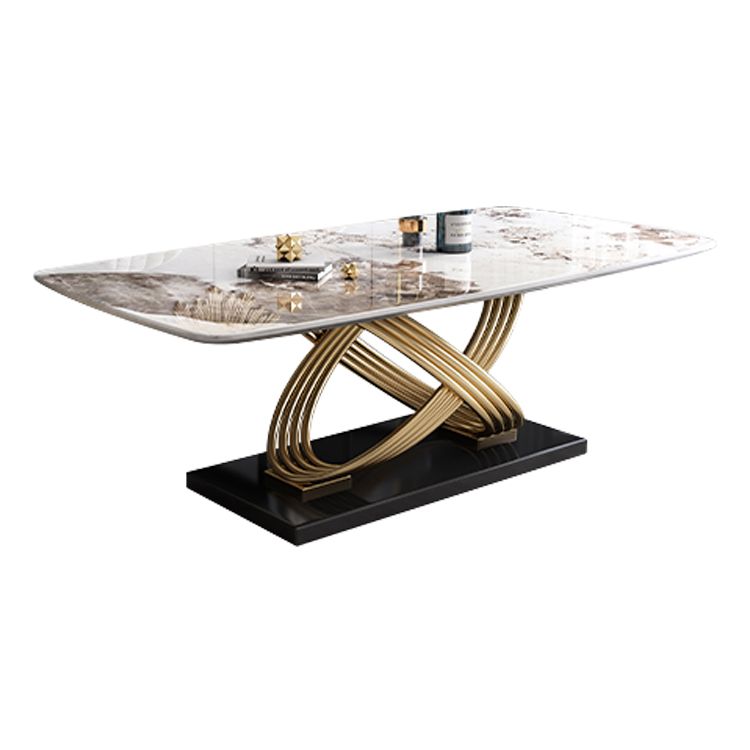Traditional Luxury Rectangle Dining Table Stainless Steel Furniture for Indoor Clearhalo ' dining_table' 'Dining Tables & Seating' 'Dining Tables' 'furn' 'furn_dining_table' 'Furniture' 'furniture_dining_table' 'Kitchen & Dining Furniture' 'kitchen&dining_furn' 'kitchen' 'kitchen_dining_table' 1200x1200_6d9d1c84-aa5d-4912-b1e0-0c0f4a56b0fd