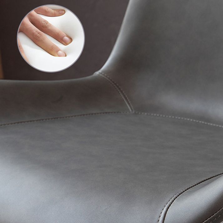 Contemporary Dining Room Chairs Matte Finish Leather Curved Parsons Armless Chair Clearhalo ' kitchen&dining_furn' 'Dining Chairs' 'Dining Tables & Seating' 'dining_chair' 'furn' 'furn_dining_chair' 'Furniture' 'furniture_dining_chair' 'Kitchen & Dining Furniture' 'kitchen' 1200x1200_6d9d4f4f-2a77-437e-b33b-093ab31fb889