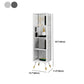 Modern Vertical Bookcase Metal Closed Storage Bookshelf for Bedroom