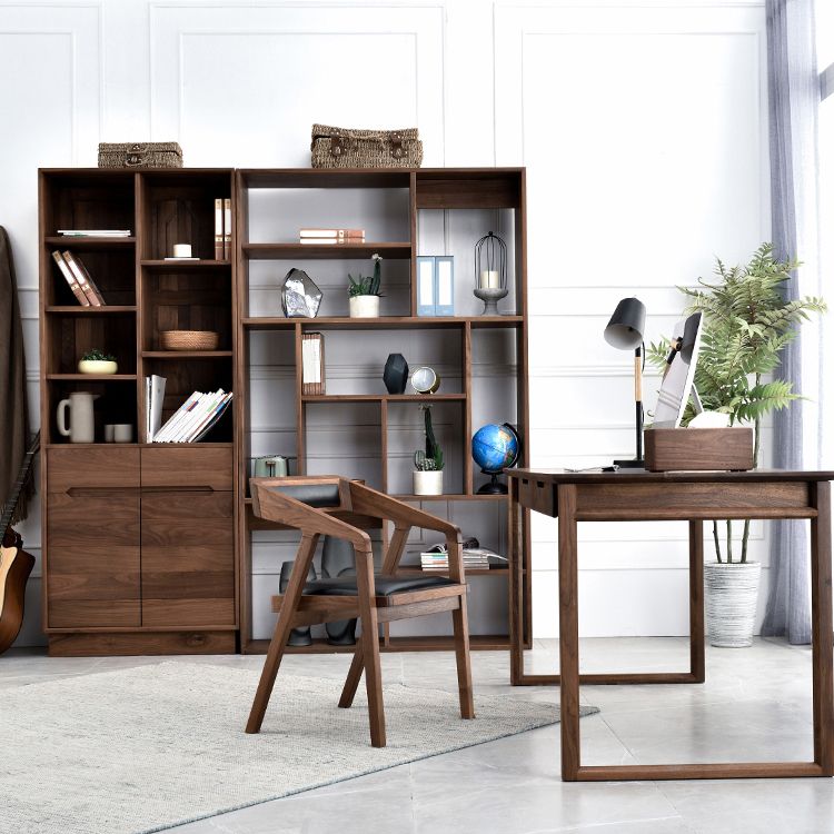 Contemporary Upholstered Arm Chair Home Walnut Wood Dining Chair Clearhalo 'Dining Chairs' 'Dining Tables & Seating' 'dining_chair' 'furn' 'furn_dining_chair' 'Furniture' 'Kitchen & Dining Furniture' 1200x1200_6d9e2732-f6b7-4995-93d3-6696792b3dc6