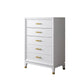 Commode en bois massif avec coffre de rangement Classic Glam de 17,55 pouces avec 5/7/9 tiroirs