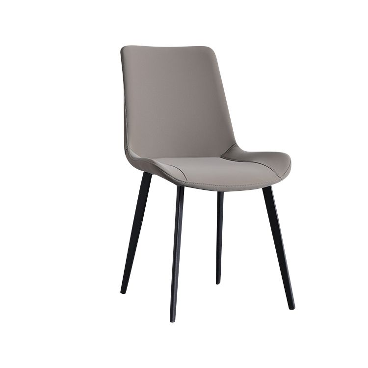 Minimalist Style Faux Leather Dining Chairs Solid Back Armless Side Chairs (Set of 2) Clearhalo ' kitchen&dining_furn' 'Dining Chairs' 'Dining Tables & Seating' 'dining_chair' 'furn' 'furn_dining_chair' 'Furniture' 'furniture_dining_chair' 'Kitchen & Dining Furniture' 'kitchen' 1200x1200_6da0737d-9c1c-4fbe-b4d7-94904876aaef