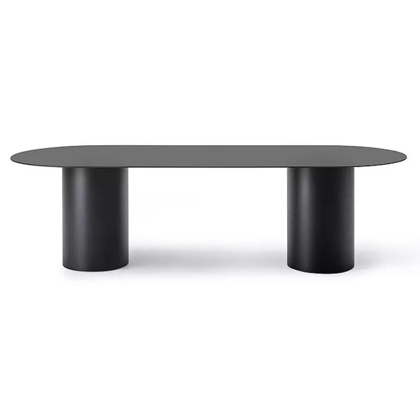 Minimalist Solid Wood Standard Dining Table Oval Kitchen Dining Table with Double Pedestal Base Clearhalo ' dining_table' 'Dining Tables & Seating' 'Dining Tables' 'furn' 'furn_dining_table' 'Furniture' 'furniture_dining_table' 'Kitchen & Dining Furniture' 'kitchen&dining_furn' 'kitchen' 'kitchen_dining_table' 1200x1200_6da0b785-b0a2-4bc8-8d0e-6e5b4529b769