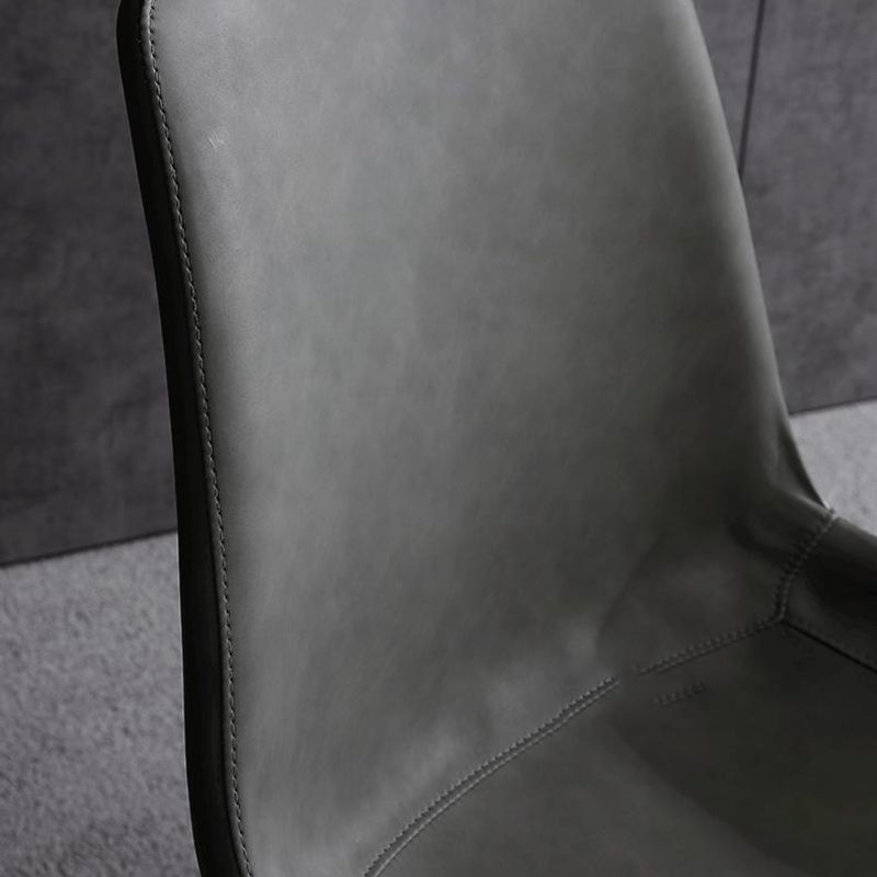 Modern Restaurant Leather Side Chair Solid Back Dining Chair with Black Legs Clearhalo ' kitchen&dining_furn' 'Dining Chairs' 'Dining Tables & Seating' 'dining_chair' 'furn' 'furn_dining_chair' 'Furniture' 'furniture_dining_chair' 'Kitchen & Dining Furniture' 'kitchen' 1200x1200_6da1313b-336a-4e1c-99d9-5a4ae5b7aadd
