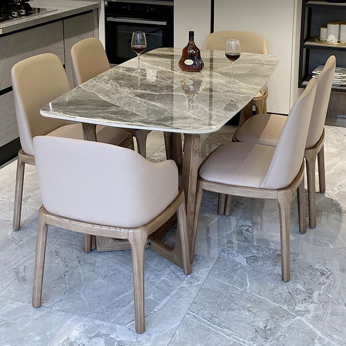 Minimalist Style Table Set with Sintered Stone Table and Upholstered Chairs Clearhalo 'Dining Room Sets' 'Dining Tables & Seating' 'dining_room_set' 'furn' 'furn_dining_room_set' 'Furniture' 'furniture_dining_room_set' 'Kitchen & Dining Furniture' 'kitchen&dining_furn' 'kitchen' 1200x1200_6da13463-dcb5-46af-bf51-faad53493426