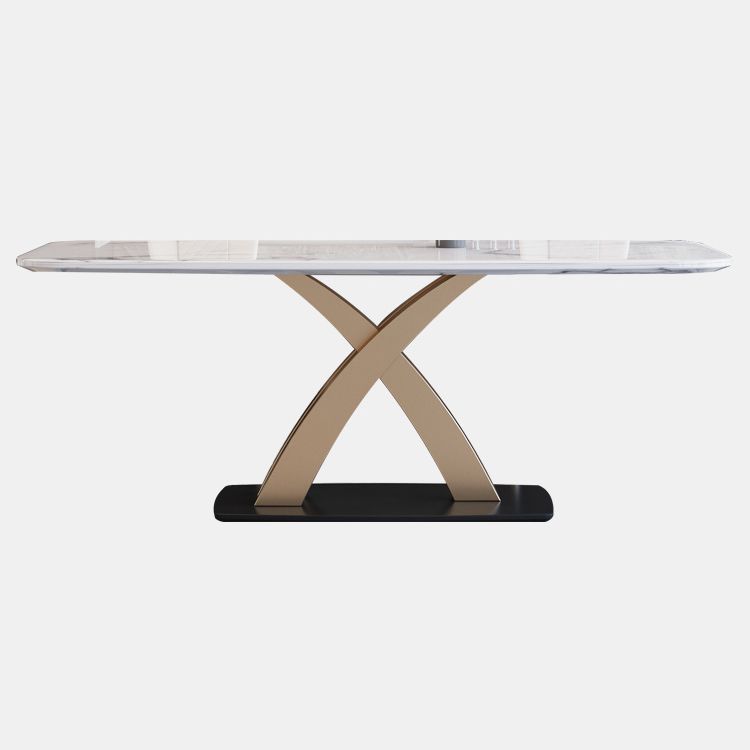 Modern Style Marble Table with White Rectangle Shape Table for Home Use Clearhalo 'Dining Room Sets' 'Dining Tables & Seating' 'dining_room_set' 'furn' 'furn_dining_room_set' 'Furniture' 'furniture_dining_room_set' 'Kitchen & Dining Furniture' 'kitchen&dining_furn' 'kitchen' 1200x1200_6da197b9-1405-4eb3-b8c8-d3df20560587