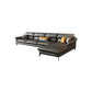 Black Genuine Leather Sectionals/Sofa with Pillow Back for Living Room