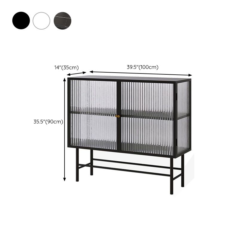 Modern Metal China Cabinet Glass Doors Storage Cabinet for Dining Room Clearhalo 'Display & China Cabinets' 'display_china_cabinets' 'furn' 'furn_display_china_cabinets' 'Furniture' 'Kitchen & Dining Furniture' 1200x1200_6da306bd-9bf8-44c9-960c-5dafcbc3772a