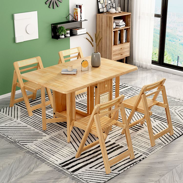 Mid-Century Dining Table Rectangle Solid Wood Drop-Leaf Dining Table for Home Use Clearhalo ' dining_table' 'Dining Tables & Seating' 'Dining Tables' 'furn' 'furn_dining_table' 'Furniture' 'furniture_dining_table' 'Kitchen & Dining Furniture' 'kitchen&dining_furn' 'kitchen' 'kitchen_dining_table' 1200x1200_6da31157-7cb9-4768-91f8-6cef10499894