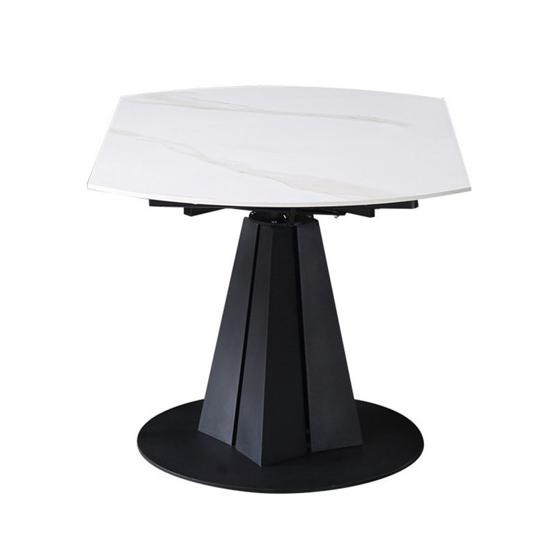 Modern Extendable Stone Dining Table Steel Base Dinner Table for Home Clearhalo 'Dining Tables & Seating' 'Dining Tables' 'dining_table' 'furn' 'furn_dining_table' 'Furniture' 'Kitchen & Dining Furniture' 1200x1200_6da3b532-62a1-4258-a23d-67298ad06dd6