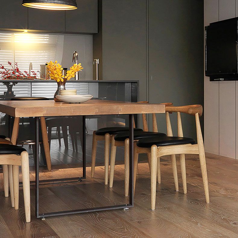 Industrial Style Dining Table Solid Wood Table for Home Kitchen Clearhalo 'Dining Tables & Seating' 'Dining Tables' 'dining_table' 'furn' 'furn_dining_table' 'Furniture' 'Kitchen & Dining Furniture' 1200x1200_6da3ffa0-9f62-4f4a-b644-548bf5b03950