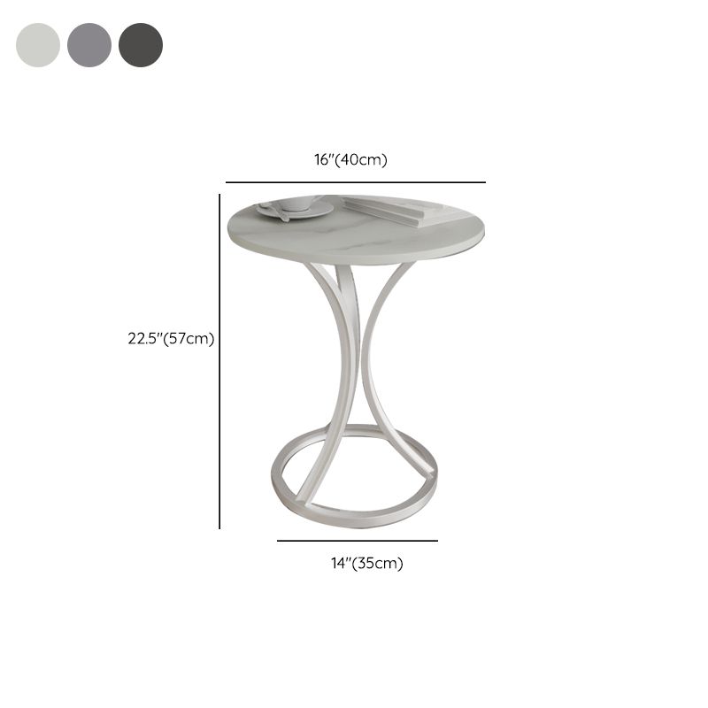 モダンスレートラウンドサイドエンドテーブルフレームベースタイプソファテーブル