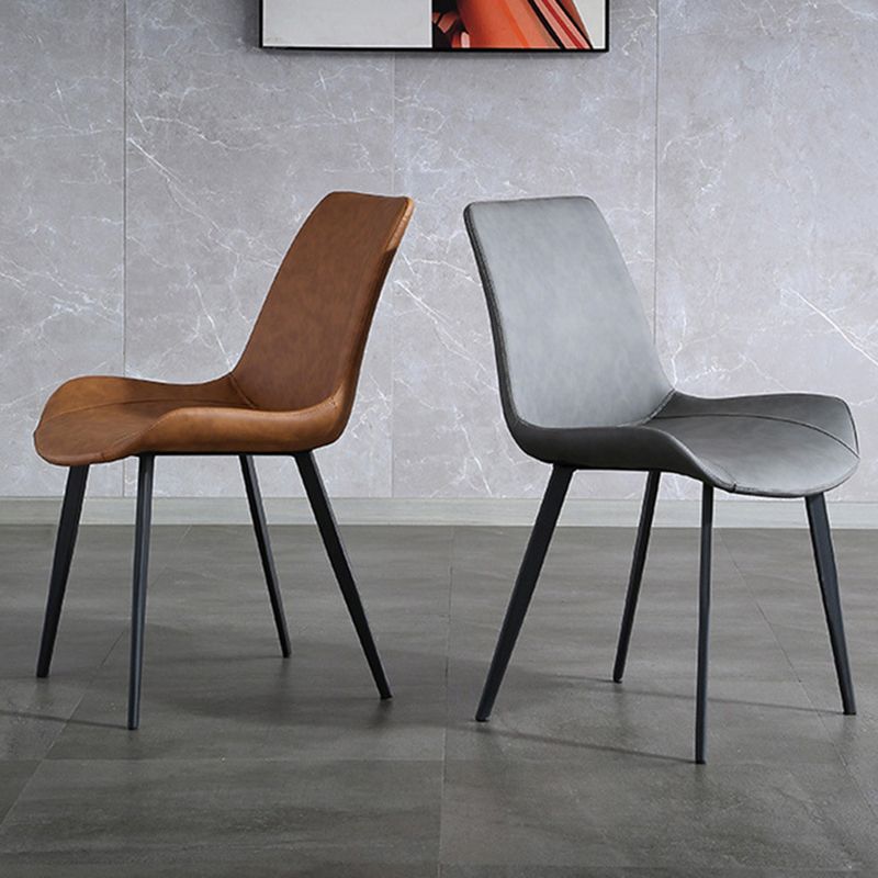 Industrial Style Faux Leather Side Chairs Arm Solid Back Dining Side Chair Clearhalo 'Dining Chairs' 'Dining Tables & Seating' 'dining_chair' 'furn' 'furn_dining_chair' 'Furniture' 'Kitchen & Dining Furniture' 1200x1200_6da4e8ca-0dce-41ef-8e8f-4849c39cb725