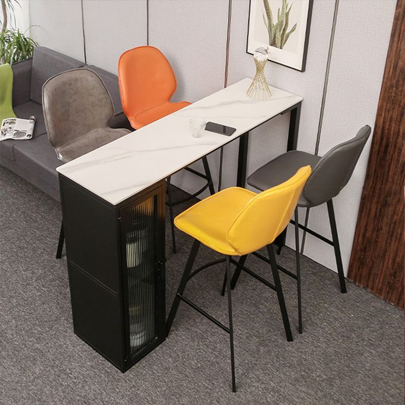 Stone Bar Table Modern Dining Table with Double Pedestal Base for Kitchen Dining Room Clearhalo 'Bar Furniture' 'Bar Tables' 'bar_tables' 'furn' 'furn_bar_tables' 'Furniture' 'furniture_bar_tables' 'Kitchen & Dining Furniture' 1200x1200_6da5a860-03bc-4ff3-9033-bfecbccc2df0