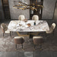 Luxurious Sintered Stone Top Dining Set Rectangle 1/4/5/6/7 Pieces Dining Table Set Clearhalo 'Dining Room Sets' 'Dining Tables & Seating' 'dining_room_set' 'furn' 'furn_dining_room_set' 'Furniture' 'Kitchen & Dining Furniture' 1200x1200_6da6bb8d-b5c4-4f67-bb83-4f4a400ed732