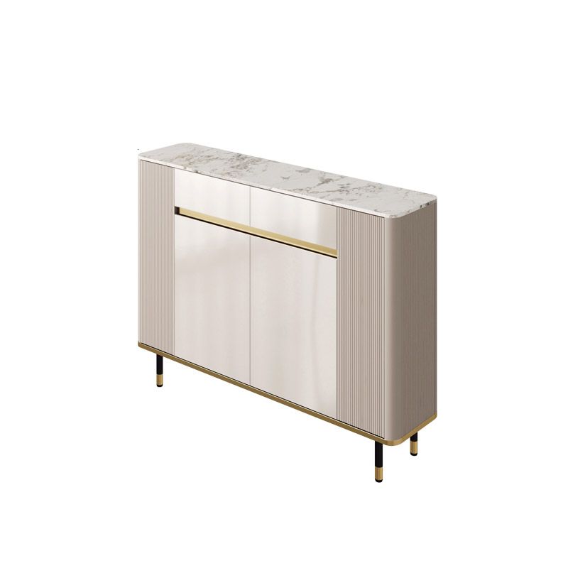 White Stone Top Sideboard Engineered Wood Side Board for Kitchen Use Clearhalo 'buffet_sideboard' 'Buffets & Sideboards' 'furn' 'furn_buffet_sideboard' 'Furniture' 'Kitchen & Dining Furniture' 1200x1200_6da7b370-5c3f-49b5-85f6-fd6f16a5b19e