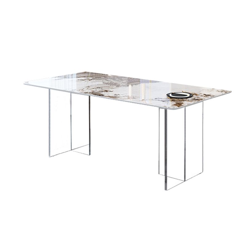 Table de salle à manger rectangulaire en pierre du milieu du siècle pour la maison
