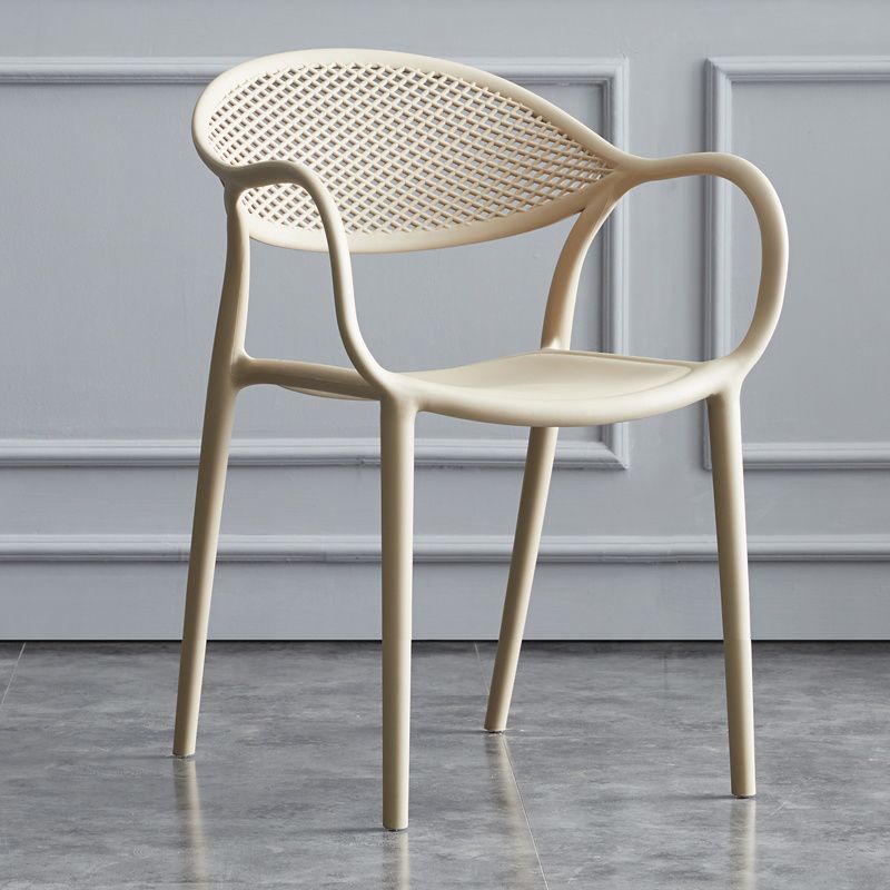 Contemporary Plastic Dining Armchair Chair Open Back Dining Side Chair for Kitchen Clearhalo ' kitchen&dining_furn' 'Dining Chairs' 'Dining Tables & Seating' 'dining_chair' 'furn' 'furn_dining_chair' 'Furniture' 'furniture_dining_chair' 'Kitchen & Dining Furniture' 'kitchen' 1200x1200_6da8b8f4-48d3-4d2d-a058-949a4cb35159