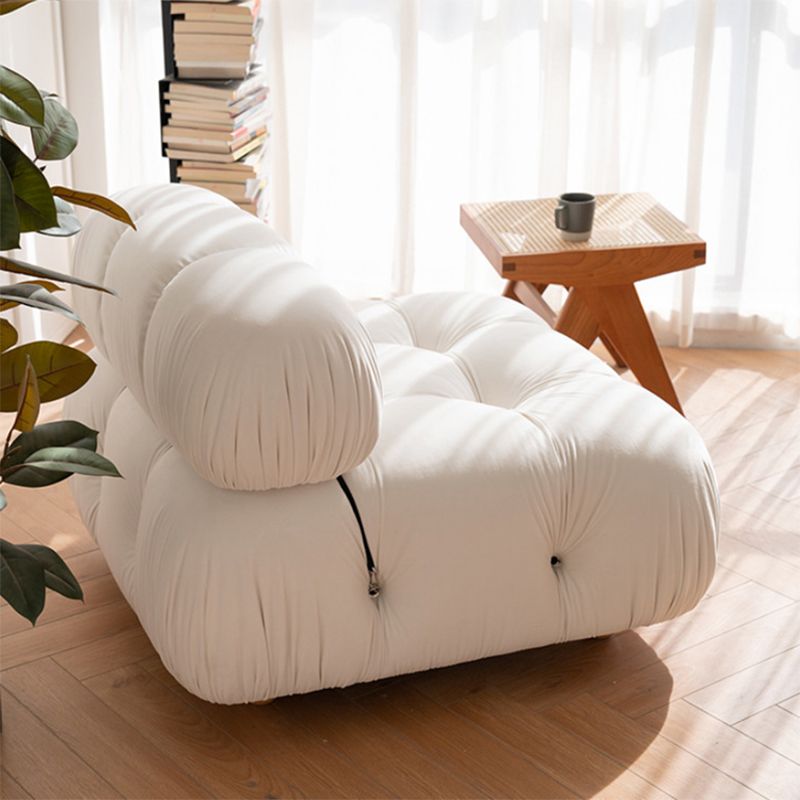 Canapé en velours d'agneau de style moderne gris / blanc / orange / canapé-lit bleu