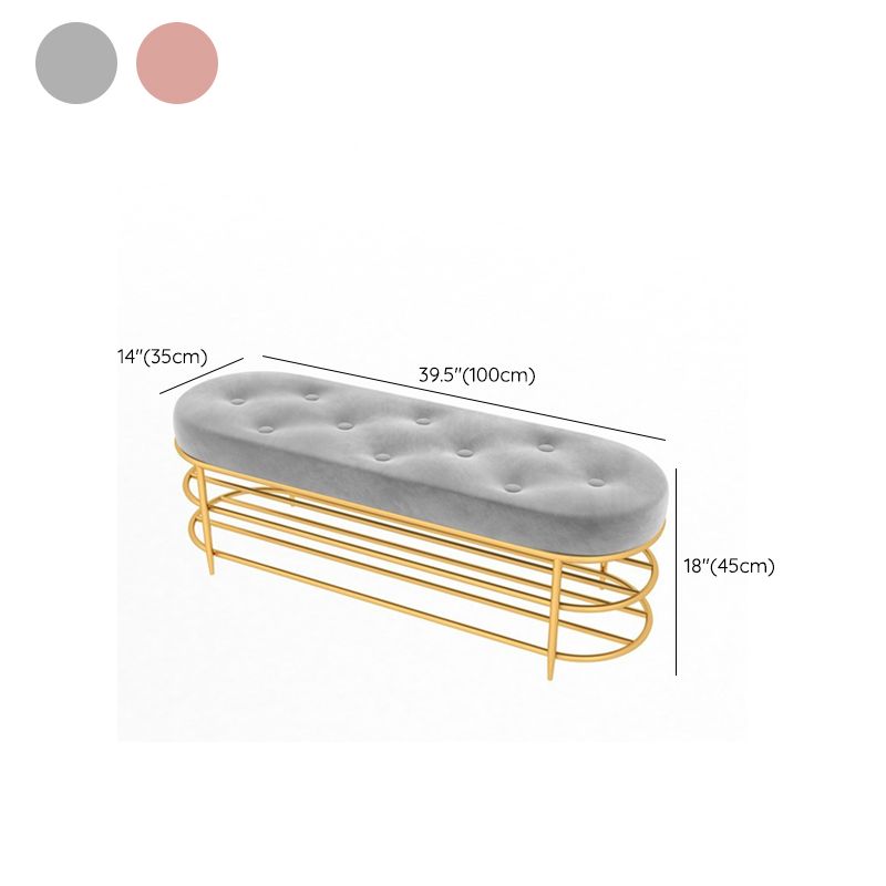 13.65-inch Width Modern Entryway Bench Cushioned Metal Seating Bench Clearhalo 'Benches' 'Chairs & Seating' 'furn' 'furn_benches' 'Furniture' 'Living Room Furniture' 1200x1200_6dab3a02-8526-4c48-8a39-08f693d32856