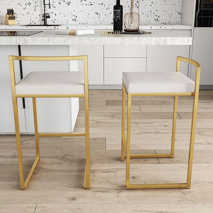 Nordic Backrest Armless Counter Stool Iron Kitchen Bar Stool with Cushion and Pedal Clearhalo 'Bar Furniture' 'Bar Stools' 'bar_stools' 'furn' 'furn_bar_stools' 'Furniture' 'Kitchen & Dining Furniture' 1200x1200_6dab689a-2b25-42c4-bed9-8fdf8b0fe620