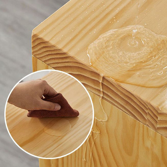 Natural Wood Counter Table with Rectangle Table Top Double Pedestal Table - 41.3" H Clearhalo 'Bar Furniture' 'Bar Tables' 'bar_tables' 'furn' 'furn_bar_tables' 'Furniture' 'furniture_bar_tables' 'Kitchen & Dining Furniture' 1200x1200_6daba81d-7430-45d3-bd56-e2ceb58534bf