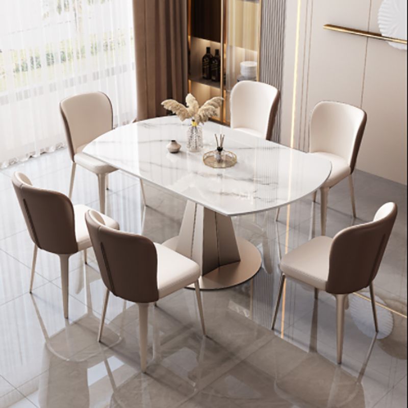 Modern Sintered Stone Top Dining Table Extendable Round Table with Pedestal Base Clearhalo 'Dining Tables & Seating' 'Dining Tables' 'dining_table' 'furn' 'furn_dining_table' 'Furniture' 'furniture_dining_table' 'Kitchen & Dining Furniture' 'kitchen' 'kitchen_dining_table' 1200x1200_6dabaa95-5db1-4711-8d4e-c517037afb64