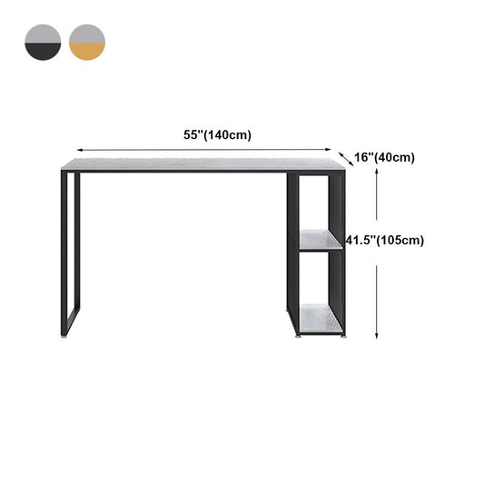Rectangle Living Room Pub Height Dining Table Marble Bistro Table with Storage Clearhalo 'Bar Furniture' 'Bar Tables' 'bar_tables' 'furn' 'furn_bar_tables' 'Furniture' 'furniture_bar_tables' 'Kitchen & Dining Furniture' 1200x1200_6dacb25a-af18-4a9b-831e-e3831d991466