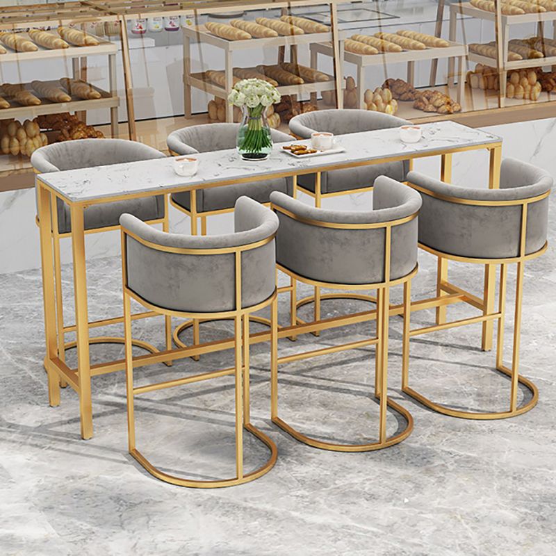 Rectangle Coffee Shop Patio Bar Table Footrest White and Gold Marble Counter Table Clearhalo 'Bar Furniture' 'Bar Tables' 'bar_tables' 'furn' 'furn_bar_tables' 'Furniture' 'furniture_bar_tables' 'Kitchen & Dining Furniture' 1200x1200_6dae5b3f-a0df-43ed-b79e-8b2d3603dc5b