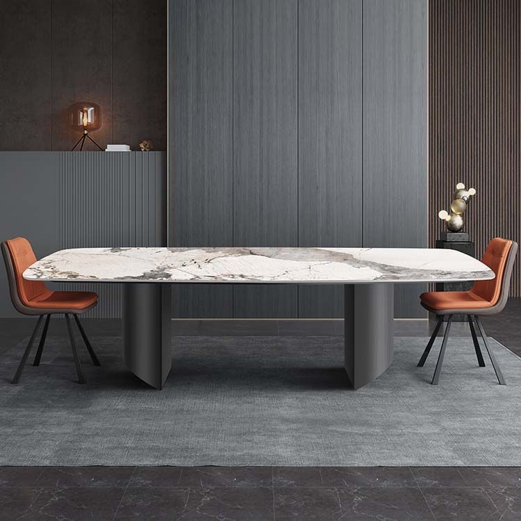 Esstisch aus gesintertem Stein im industriellen Stil, rechteckiger Esstisch für den Heimgebrauch