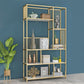 Metal and Wooden Shelf Bookcase Vertical Open Book Shelf for Study Room