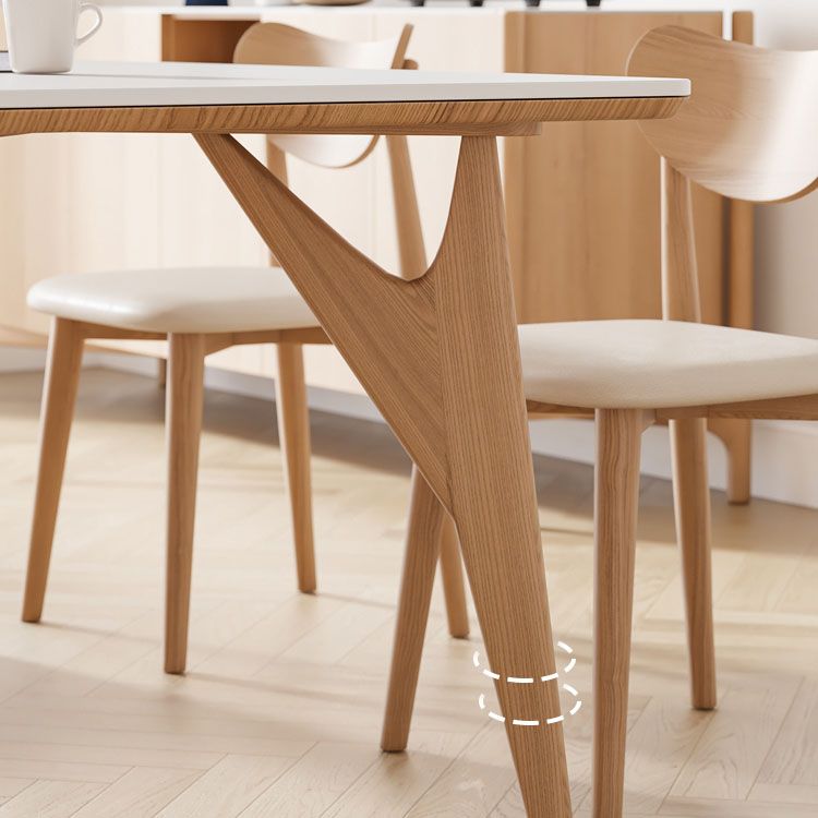 White Stone Top Dining Table Glam Style 4 Legs Dining Table for Dining Room Clearhalo 'Dining Tables & Seating' 'Dining Tables' 'dining_table' 'furn' 'furn_dining_table' 'Furniture' 'Kitchen & Dining Furniture' 1200x1200_6db09e37-cf18-4fce-a33a-8bb570562967