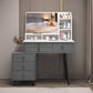 Gray Make-up Vanity Vanity Set with 6 Storage Drawers, 49.60" High