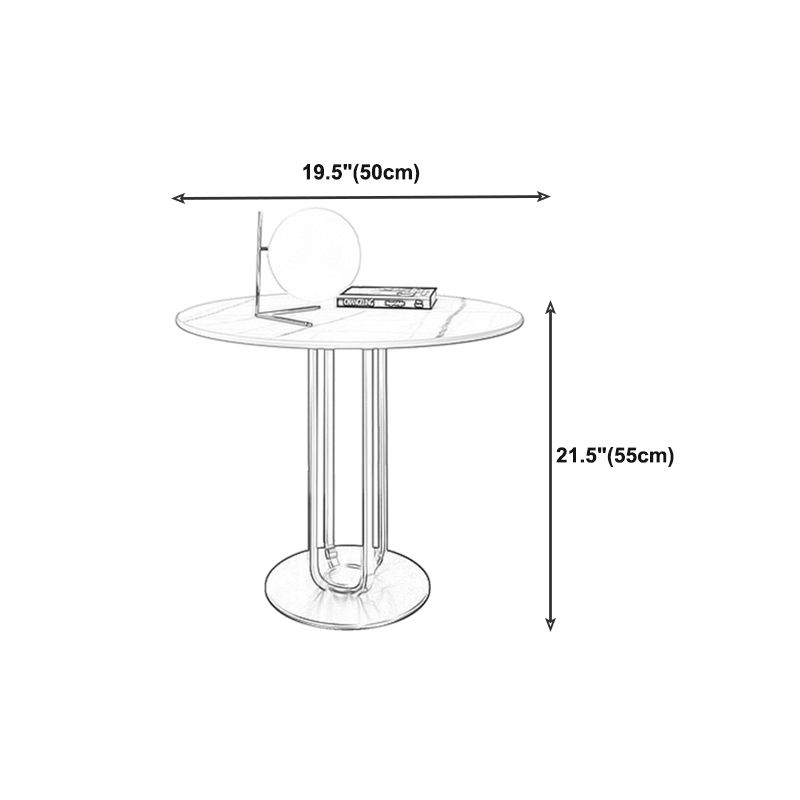 Tavolo da divano con divano di divano in metallo di marmo rotondo contemporaneo