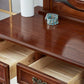 Traditional Solid Wood Vanity Dressing Table With Drawer, Brown Makeup Counter