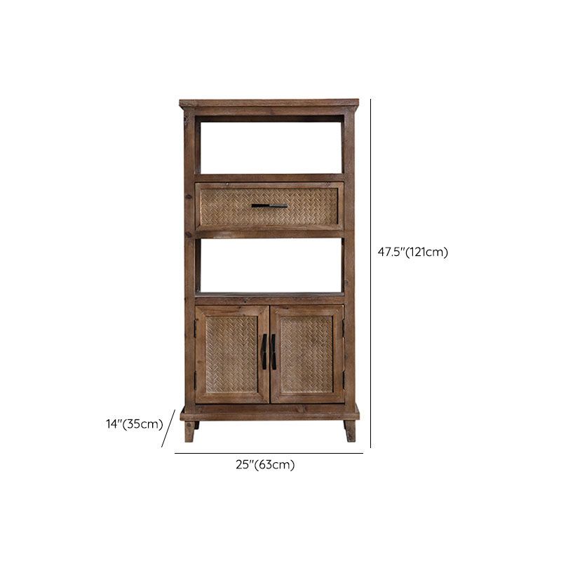 Traditional Wooden Dining Server Open Storage Sideboard for Dining Room Clearhalo 'buffet_sideboard' 'Buffets & Sideboards' 'furn' 'furn_buffet_sideboard' 'Furniture' 'Kitchen & Dining Furniture' 1200x1200_6db3ce7f-8b64-43cf-8a02-710142bec8d4