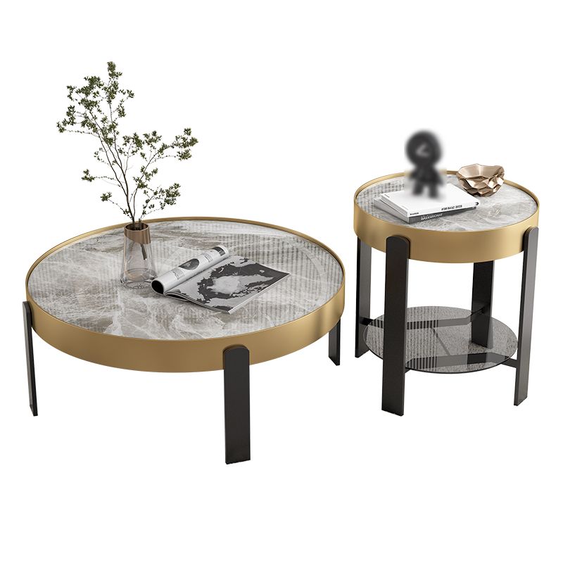 Contemporary Coffee Table Set 4 Legs Slate Coffee Cocktail Table Clearhalo 'Coffee & Accent Tables' 'Coffee Tables' 'coffee_tables' 'furn' 'furn_coffee_tables' 'Furniture' 'Living Room Furniture' 1200x1200_6db4d83f-5c53-45f7-8cad-8abb9a379297