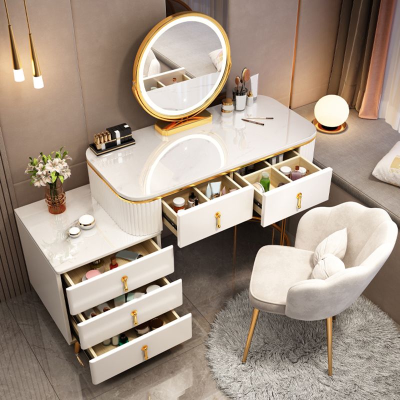 Contemporary Make-up Vanity White Vanity Dressing Table with Drawers
