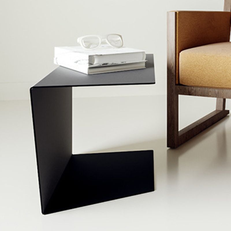 11.8-Inch Tall End Table Sled Metal Geometric Sofa Side Table Clearhalo 'Coffee & Accent Tables' 'End & Side Tables' 'end_side_tables' 'furn' 'furn_end_side_tables' 'Furniture' 'Living Room Furniture' 1200x1200_6db606c3-ff92-4ba1-8a22-455d4b21fd47