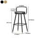 Glam Footrest Round Counter-height Stool Low Back Leather Counter Stool Clearhalo 'Bar Furniture' 'Bar Stools' 'bar_stools' 'furn' 'furn_bar_stools' 'Furniture' 'furniture_bar_stools' 'Kitchen & Dining Furniture' 1200x1200_6db83080-3e8a-4dd3-b854-d0a60af53a42