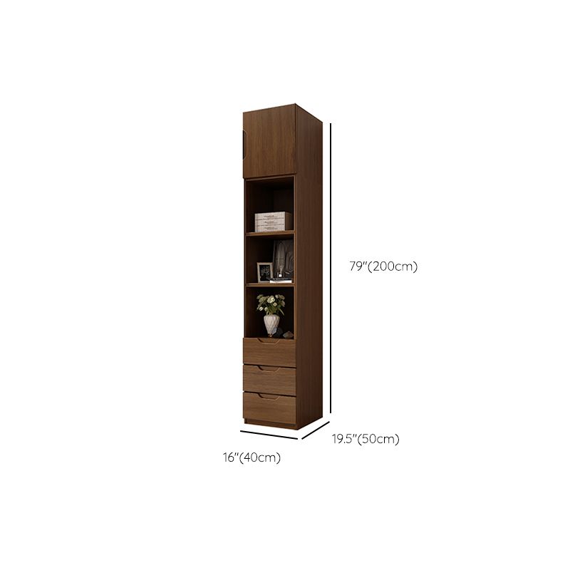 Armadio in legno massiccio di quercia contemporanea guardaroba multifunzionale